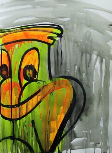 Gerben Meinders, No Title, 2011, acrylic paint, black ink on paper, 71,5 cm x 51,5 cm